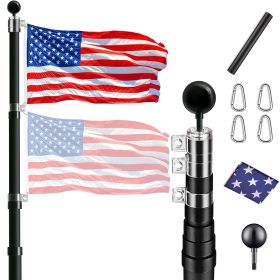 30 ft. Aluminum Telescopic Flag Pole Kit Flagpole 3'x5' US Flag & Ball Top for Commercial Residential Outdoor 30 ft. Aluminum Telescopic Flag Pole Kit Flagpole 3'x5' US Flag & Ball Top for Commercial Residential Outdoor